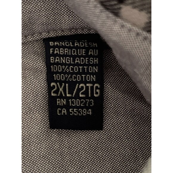 Wrangler Authentics Flannel Plaid Shirt LS Black / Gray 100% Cotton Mens 2XL NWT - Picture 9 of 11